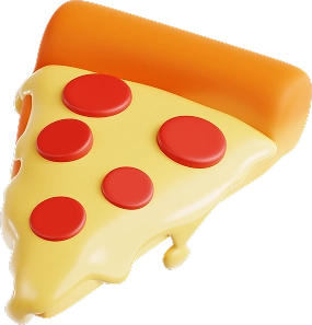 Een hete plak pepperoni-pizza met gesmolten kaas en een goudbruine korst.